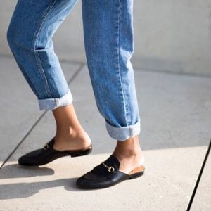 Leather Loafer Slides 